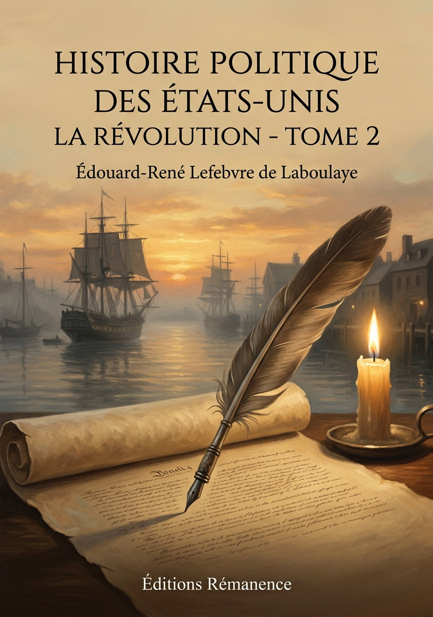 Livre Histoire politique des États-UnisLa Révolution - Tome 2 par Édouard-René Lefebvre de Laboulaye - Couverture - Editions Remanence
