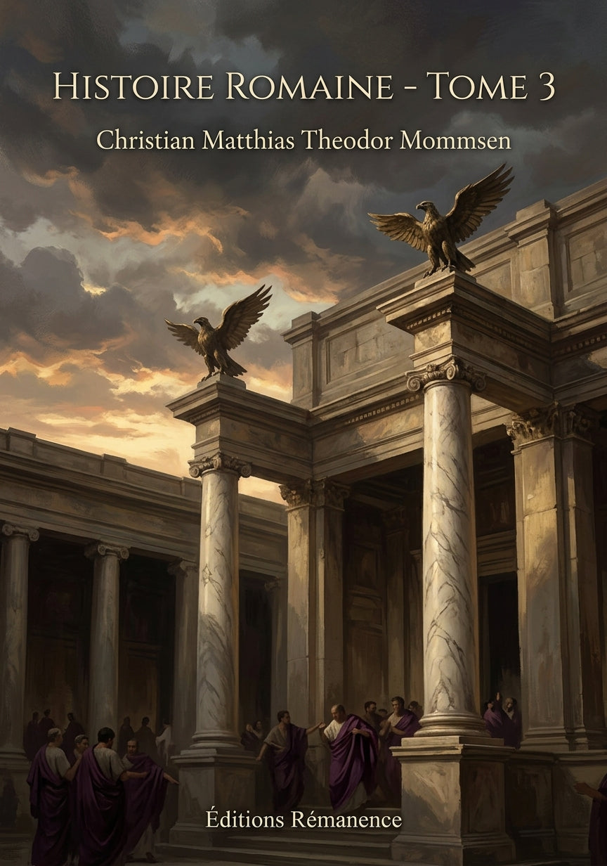 Livre Histoire romaine - Tome 3 par Christian Matthias Theodor Mommsen - Couverture - Editions Remanence