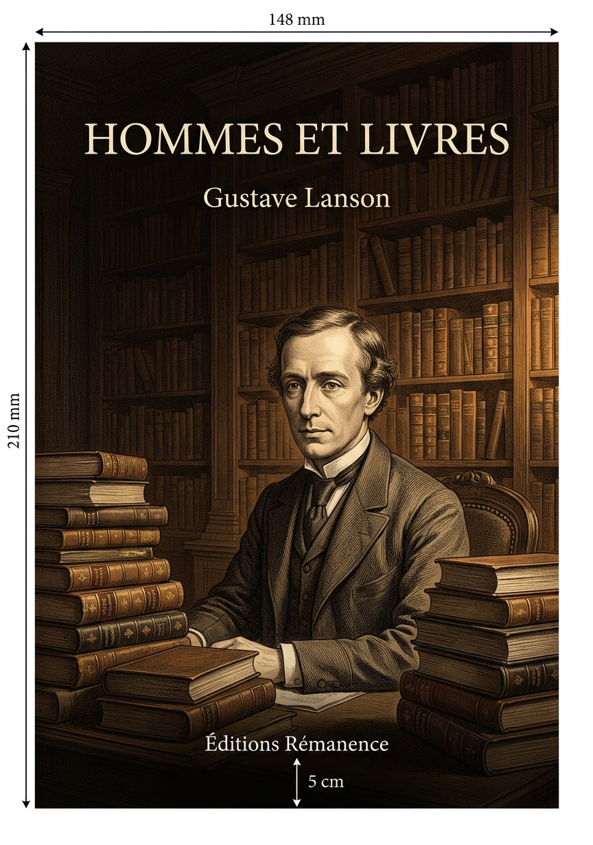 Livre Hommes et Livres par Gustave Lanson - Couverture - Editions Remanence