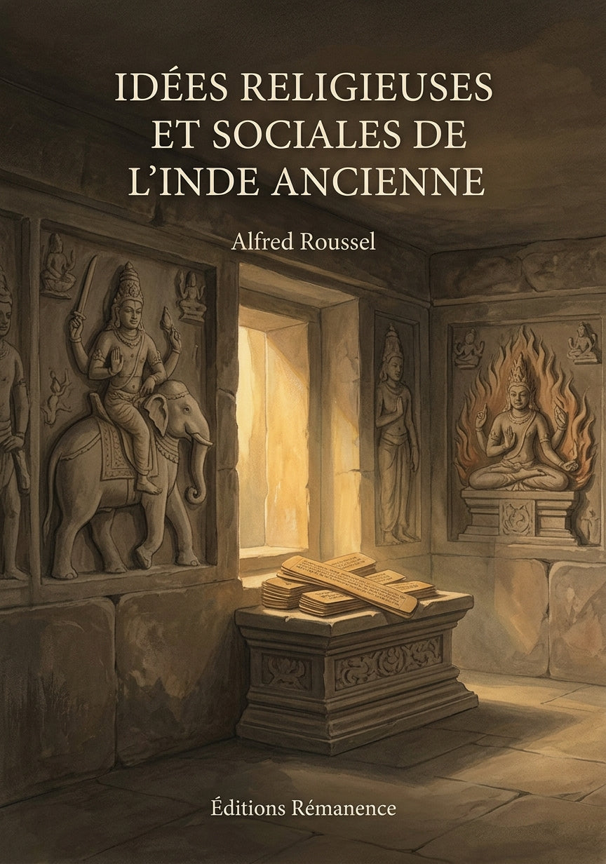 Livre Idées religieuses et sociales de l’Inde ancienne par Alfred Roussel - Couverture - Editions Remanence