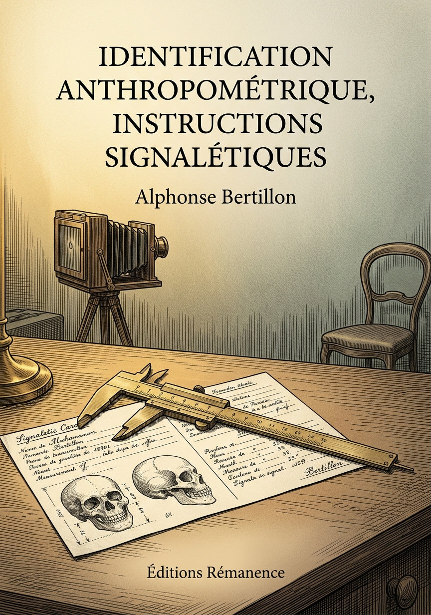 Livre Identification anthropométrique, instructions signalétiques par Alphonse Bertillon - Couverture - Editions Remanence