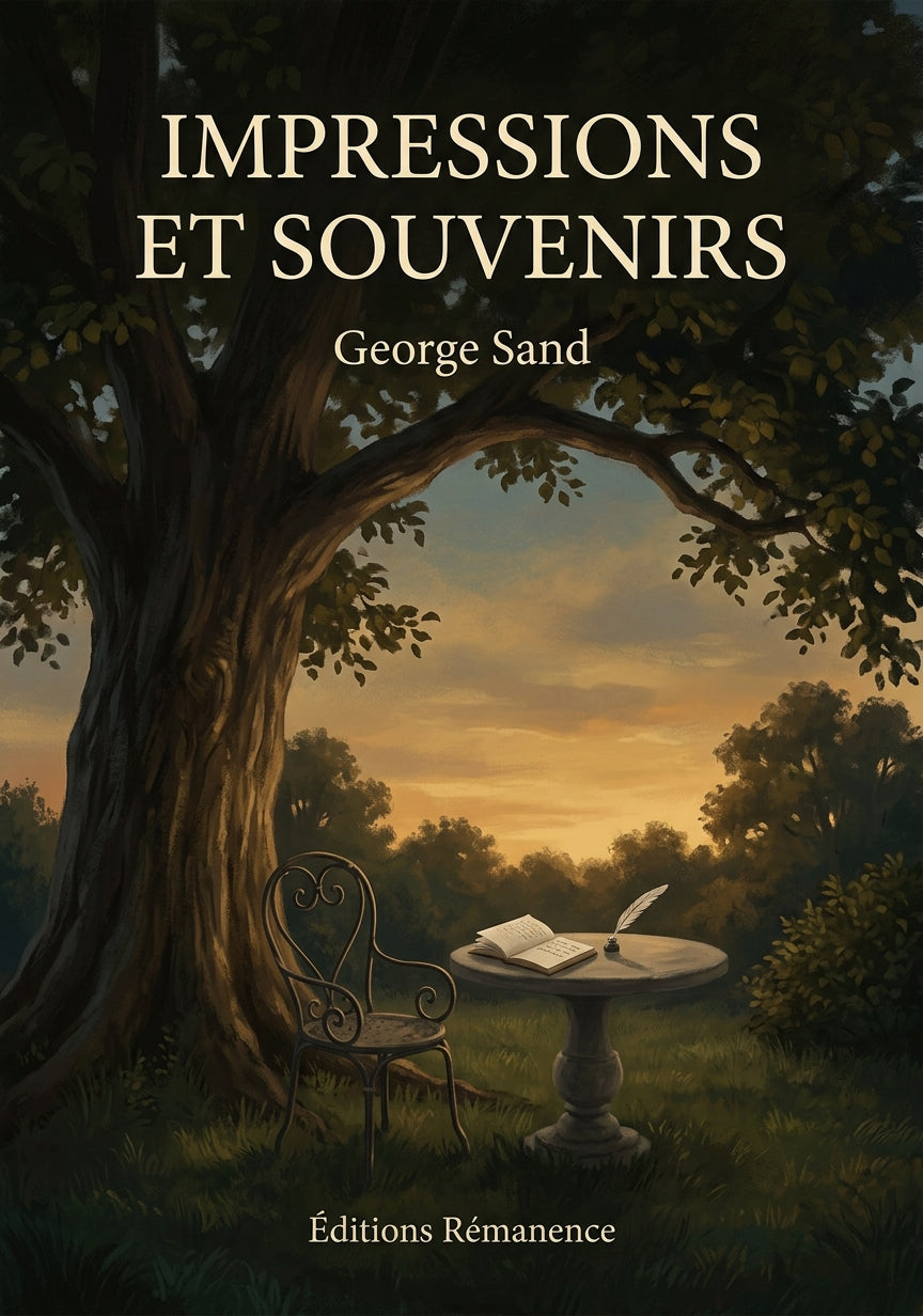 Livre Impressions et souvenirs par George Sand - Couverture - Editions Remanence