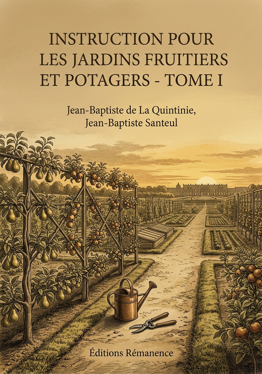 Livre Instruction pour les jardins fruitiers et potagers - Tome I par Jean-Baptiste de La Quintinie, Jean-Baptiste Santeul - Couverture - Editions Remanence