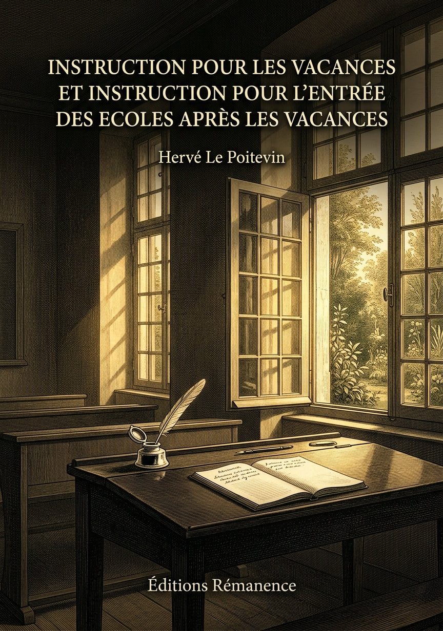Livre Instruction pour les Vacances et Instruction pour l’entrée des Ecoles après les Vacances par Hervé Le Poitevin - Couverture - Editions Remanence