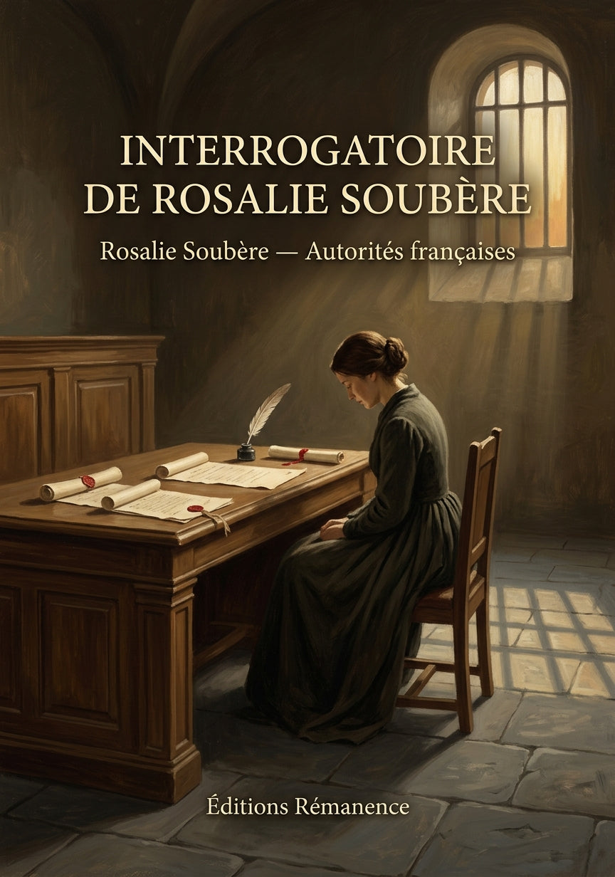 Livre Interrogatoire de Rosalie Soubère par Rosalie Soubère — Autorités françaises - Couverture - Editions Remanence