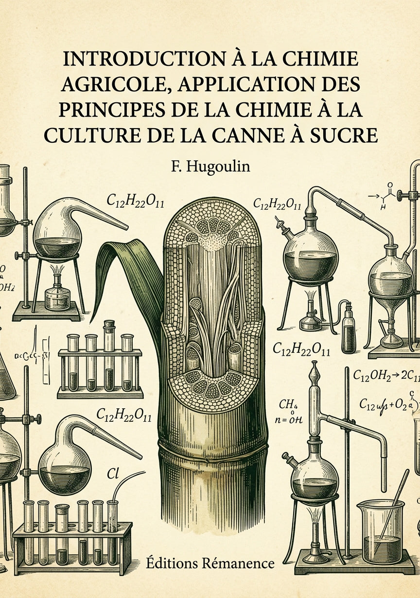 Livre Introduction à la chimie agricole, application des principes de la chimie à la culture de la canne à sucre par F. Hugoulin - Couverture - Editions Remanence