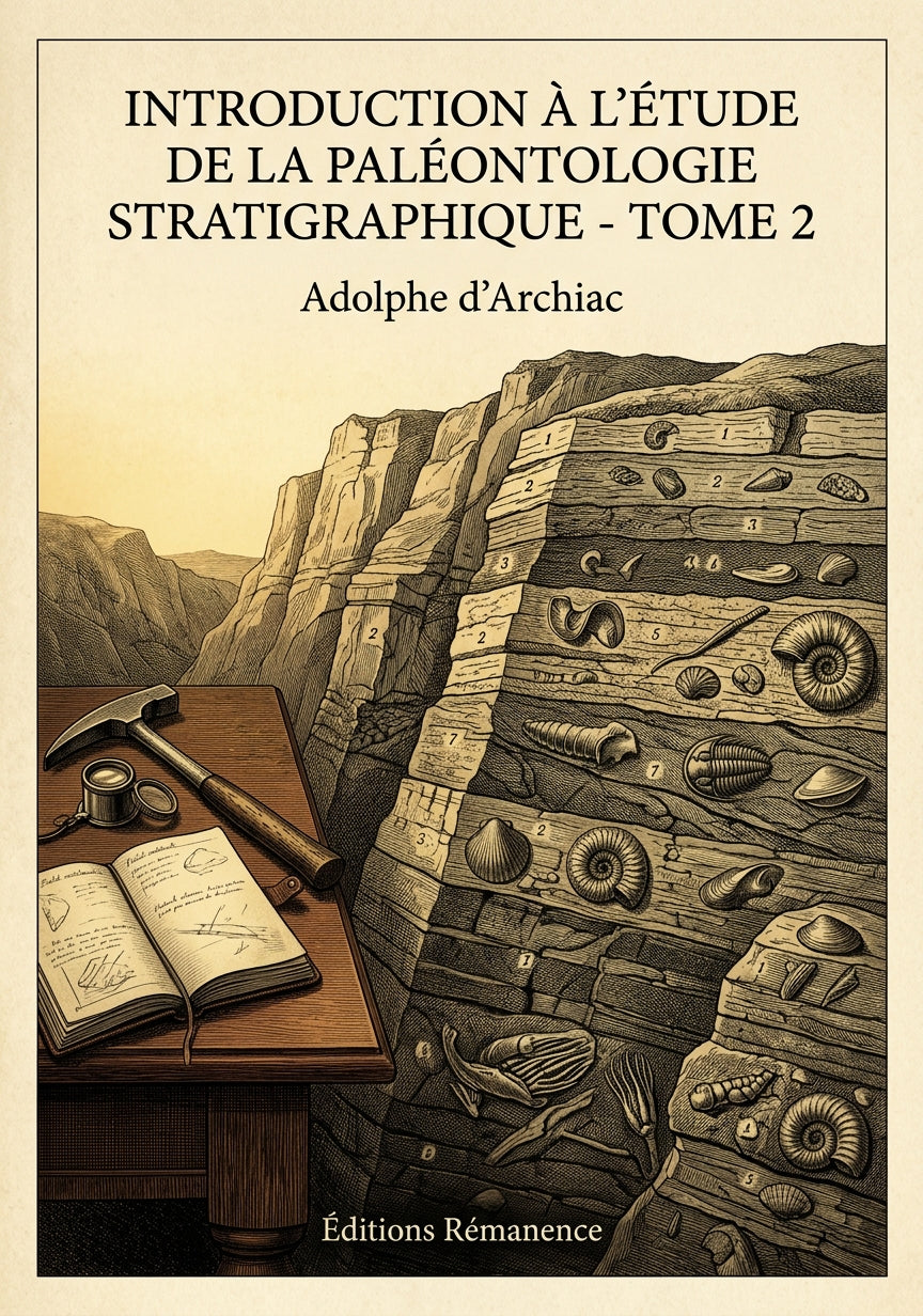 Livre Introduction à l’étude de la paléontologie stratigraphique - Tome 2 par Adolphe d’Archiac - Couverture - Editions Remanence