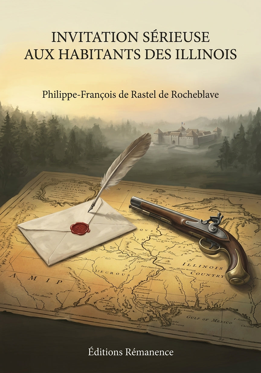 Livre Invitation sérieuse aux habitants des Illinois par Philippe-François de Rastel de Rocheblave - Couverture - Editions Remanence
