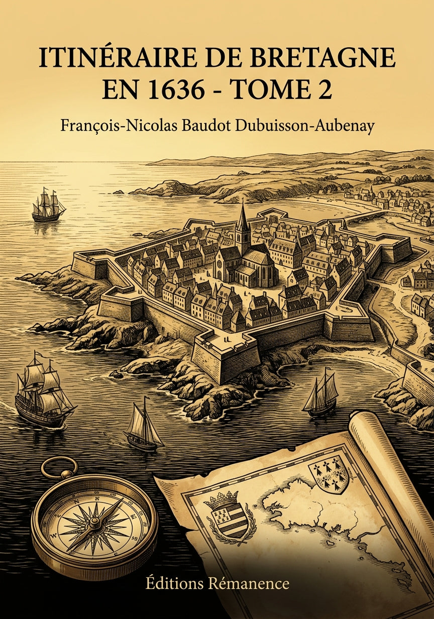 Livre Itinéraire de Bretagne en 1636 - Tome 2 par François-Nicolas Baudot Dubuisson-Aubenay - Couverture - Editions Remanence