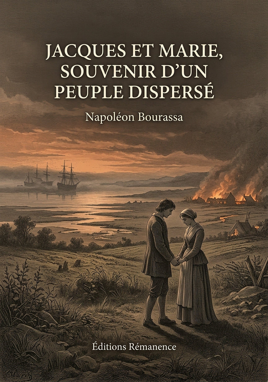 Livre Jacques et Marie, souvenir d’un peuple dispersé par Napoléon Bourassa - Couverture - Editions Remanence