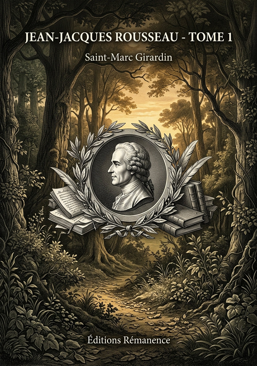 Livre Jean-Jacques Rousseau - Tome 1 par Saint-Marc Girardin - Couverture - Editions Remanence
