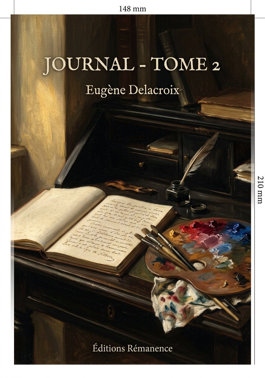 Livre Journal - Tome 2 par Eugène Delacroix - Couverture - Editions Remanence