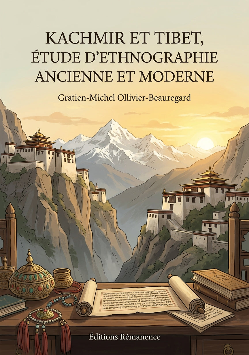 Livre Kachmir et Tibet, étude d’ethnographie ancienne et moderne par Gratien-Michel Ollivier-Beauregard - Couverture - Editions Remanence