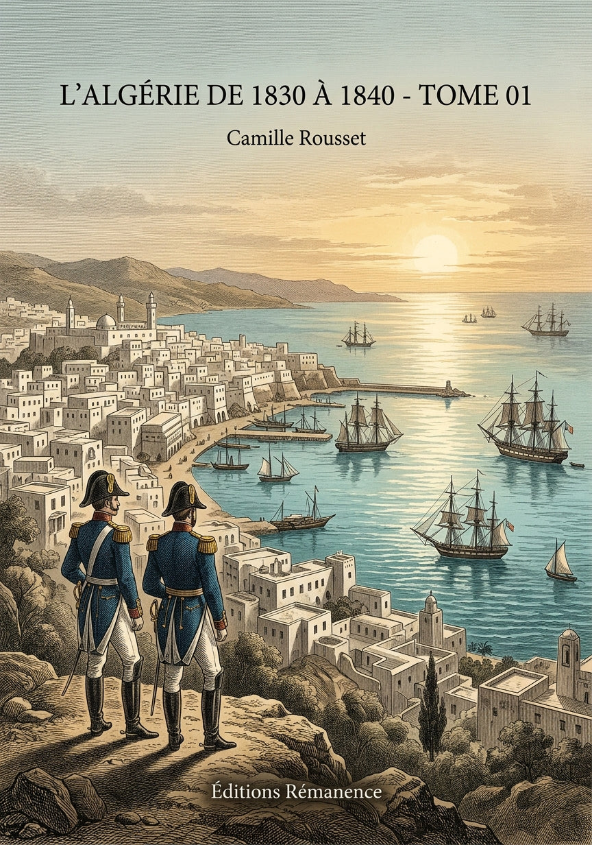 Livre L'Algérie de 1830 à 1840 - Tome 01 par Camille Rousset - Couverture - Editions Remanence