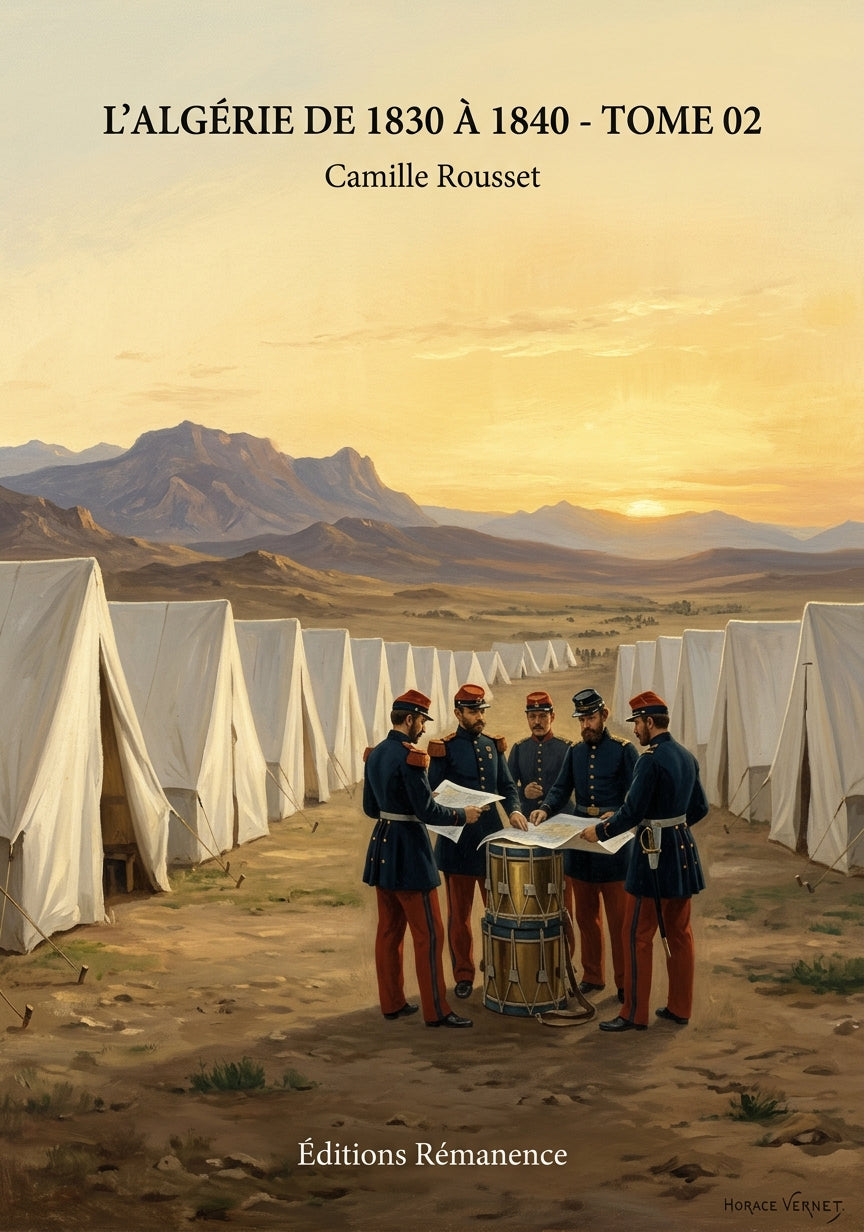 Livre L'Algérie de 1830 à 1840 - Tome 02 par Camille Rousset - Couverture - Editions Remanence