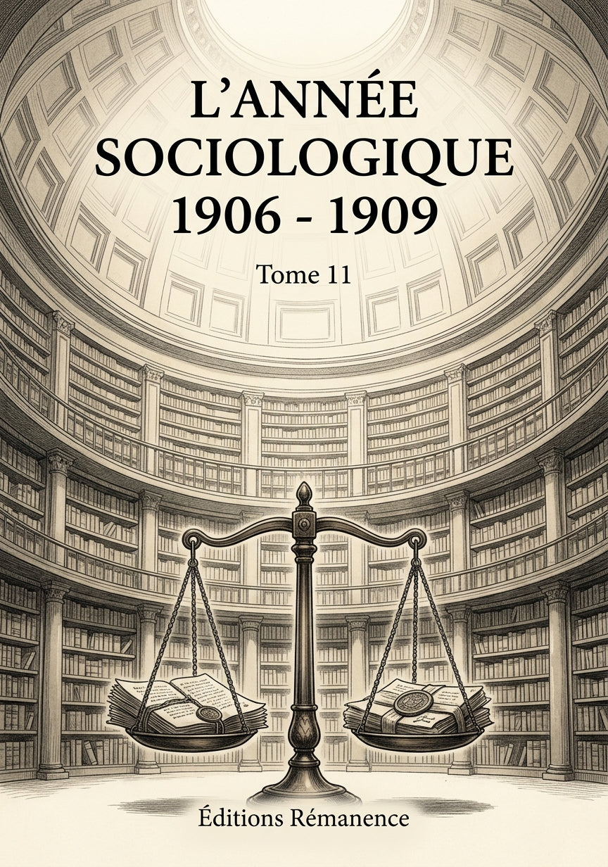 Livre L'Année sociologique 1906 - 1909 par Tome 11 - Couverture - Editions Remanence