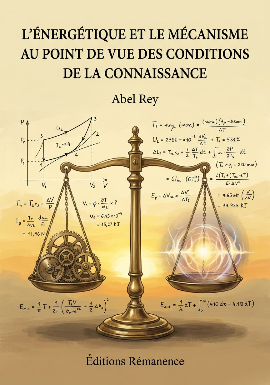 Livre L'énergétique et le mécanisme au point de vue des conditions de la connaissance par Abel Rey - Couverture - Editions Remanence