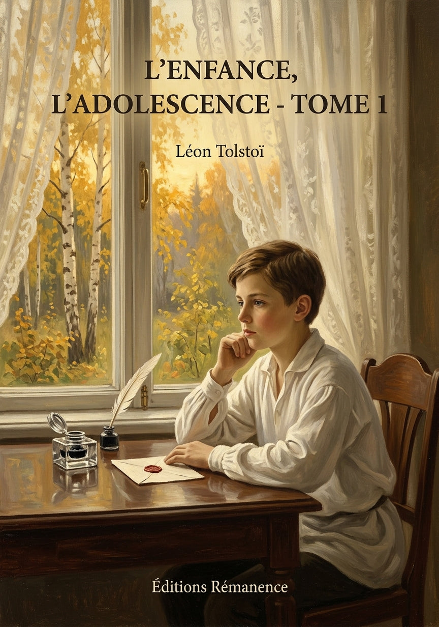 Livre L'Enfance, L'Adolescence - Tome 1 par Léon Tolstoï - Couverture - Editions Remanence