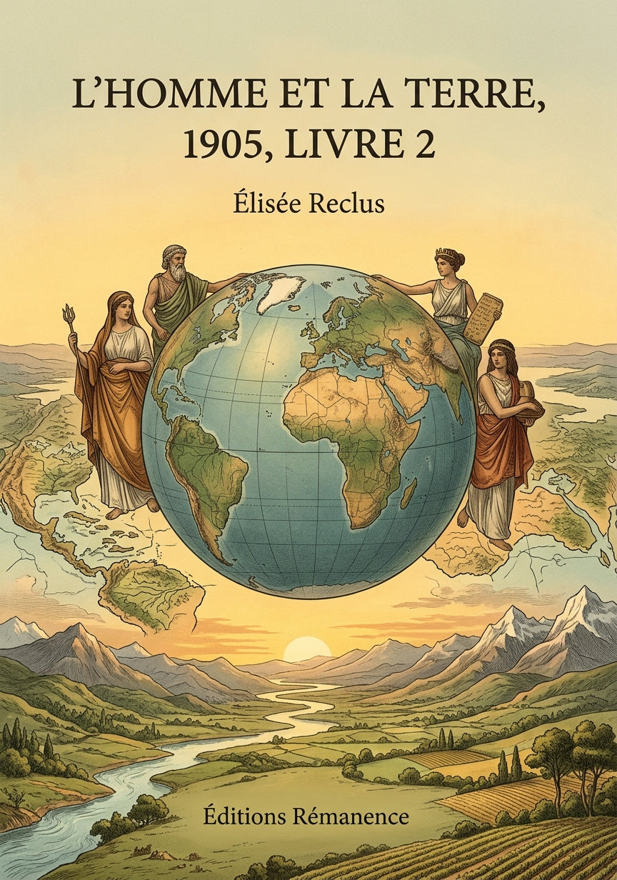 Livre L'Homme et la Terre, 1905, livre 2 par Élisée Reclus - Couverture - Editions Remanence