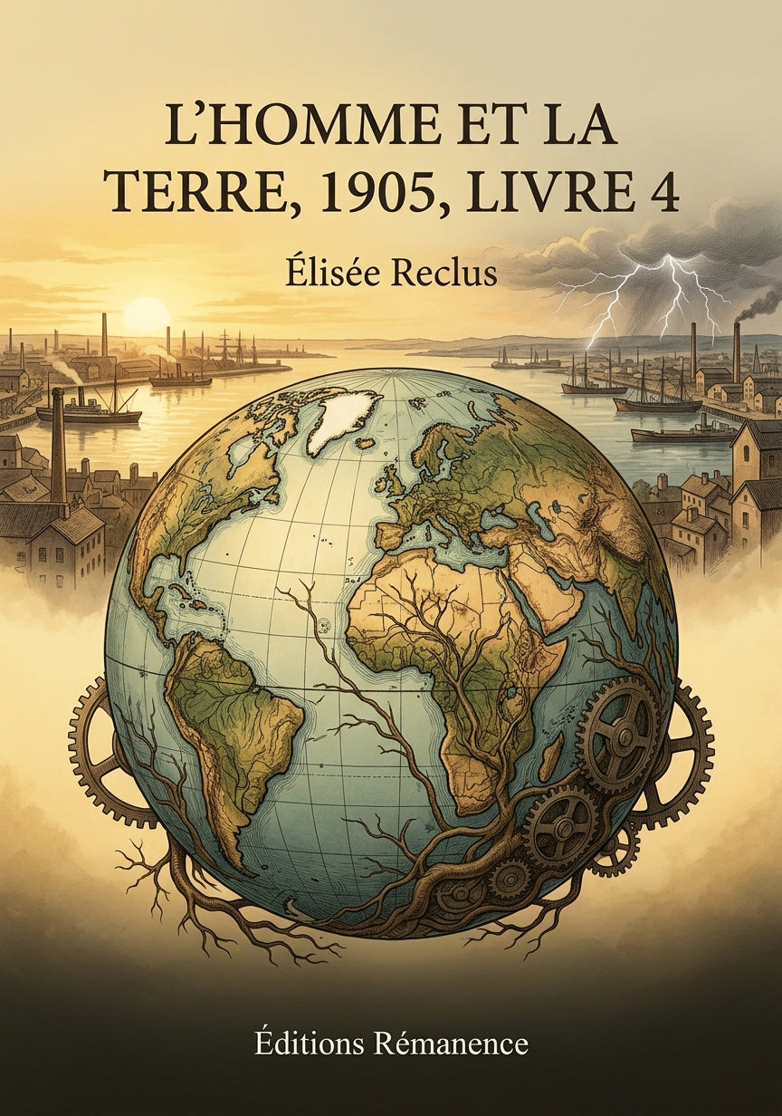 Livre L'Homme et la Terre, 1905, livre 4 par Élisée Reclus - Couverture - Editions Remanence