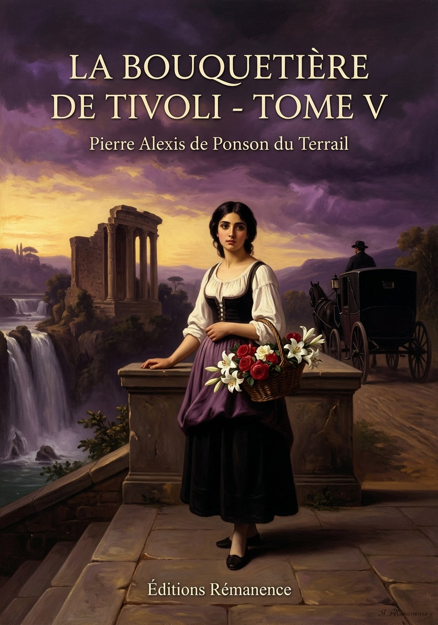 Livre La Bouquetière de Tivoli - Tome V par Pierre Alexis de Ponson du Terrail - Couverture - Editions Remanence