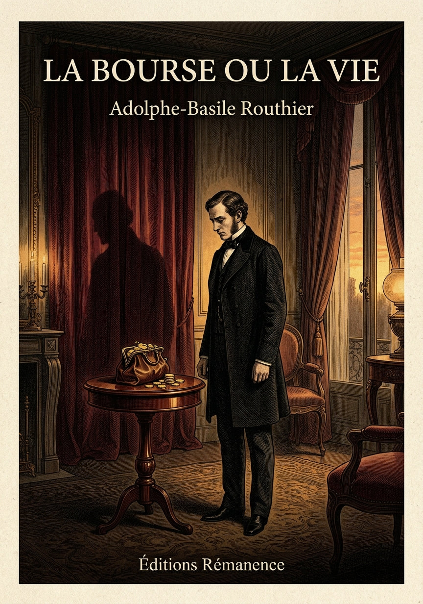 Livre La bourse ou la vie par Adolphe-Basile Routhier - Couverture - Editions Remanence