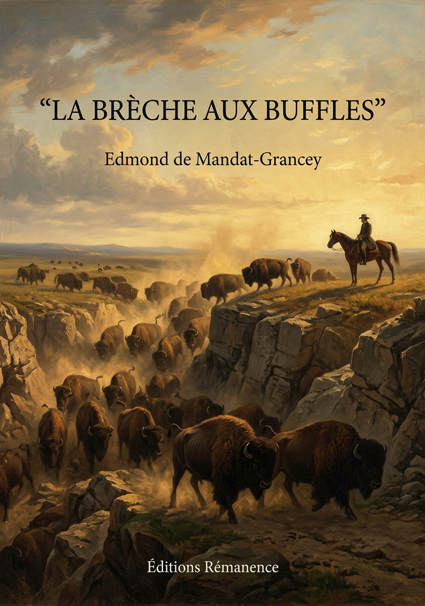 Livre La Brèche aux buffles par Edmond de Mandat-Grancey - Couverture - Editions Remanence