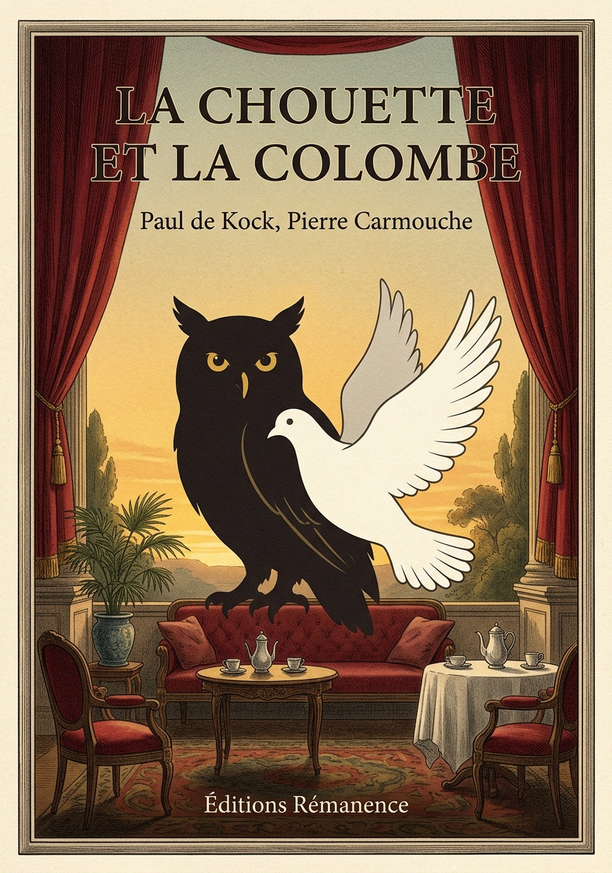 Livre La chouette et la colombe par Paul de Kock, Pierre Carmouche - Couverture - Editions Remanence