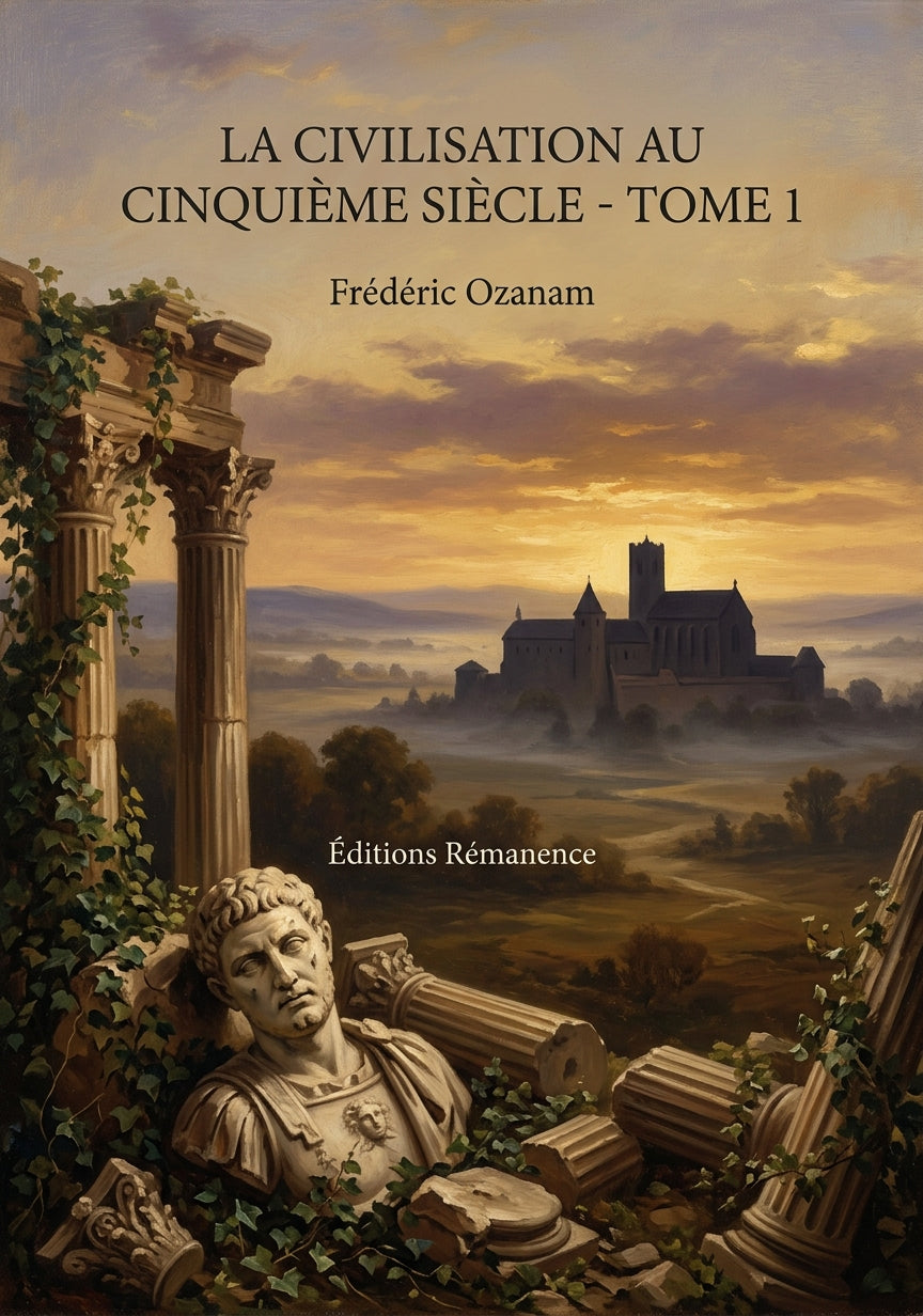 Livre La civilisation au cinquième siècle - Tome 1 par Frédéric Ozanam - Couverture - Editions Remanence