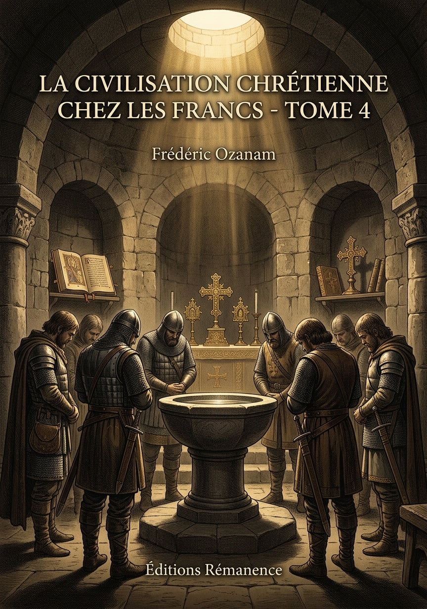 Livre La Civilisation chrétienne chez les Francs - Tome 4 par Frédéric Ozanam - Couverture - Editions Remanence