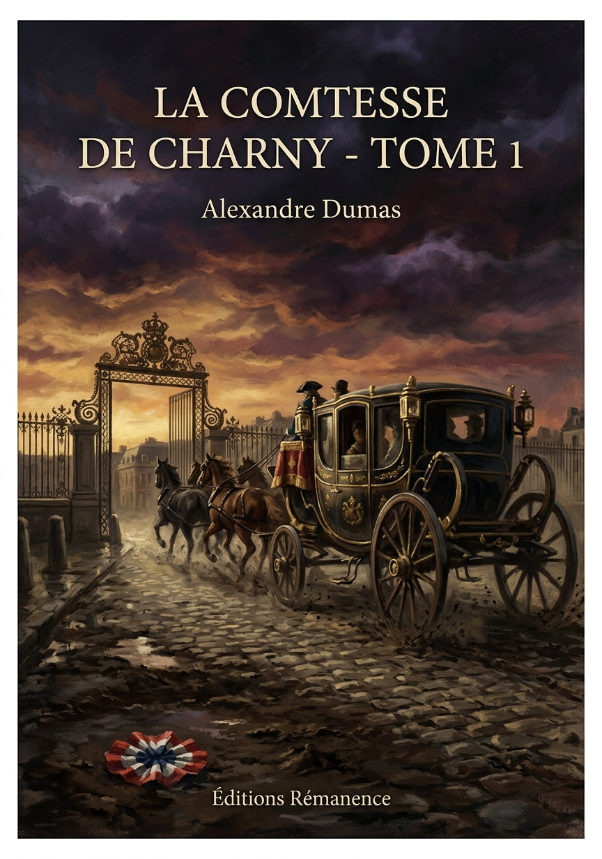 Livre La Comtesse de Charny - Tome 1 par Alexandre Dumas - Couverture - Editions Remanence
