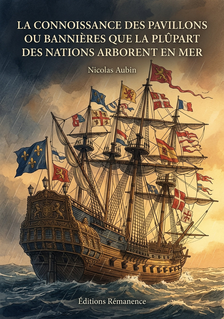 Livre La connoissance des pavillons ou bannieres que la plûpart des nations arborent en mer par Nicolas Aubin - Couverture - Editions Remanence