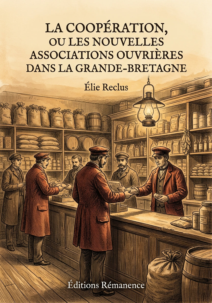 Livre La Coopération, ou Les nouvelles associations ouvrières dans la Grande-Bretagne par Élie Reclus - Couverture - Editions Remanence