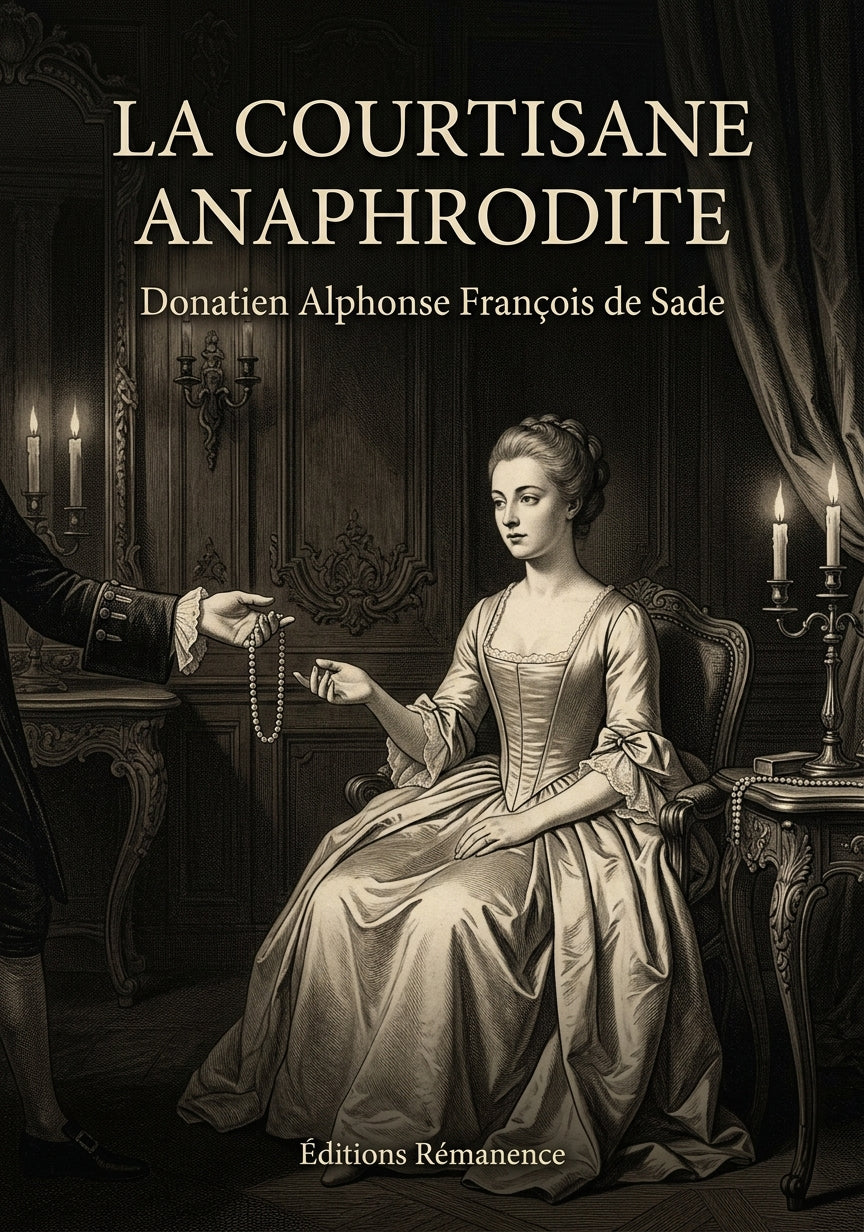 Livre La Courtisane anaphrodite par Donatien Alphonse François de Sade - Couverture - Editions Remanence