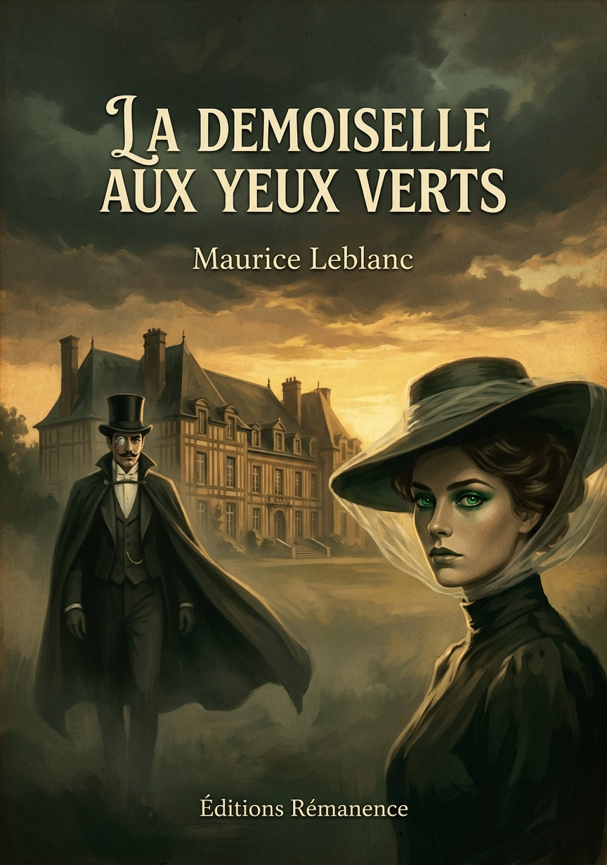 Livre La Demoiselle aux yeux verts par Maurice Leblanc - Couverture - Editions Remanence