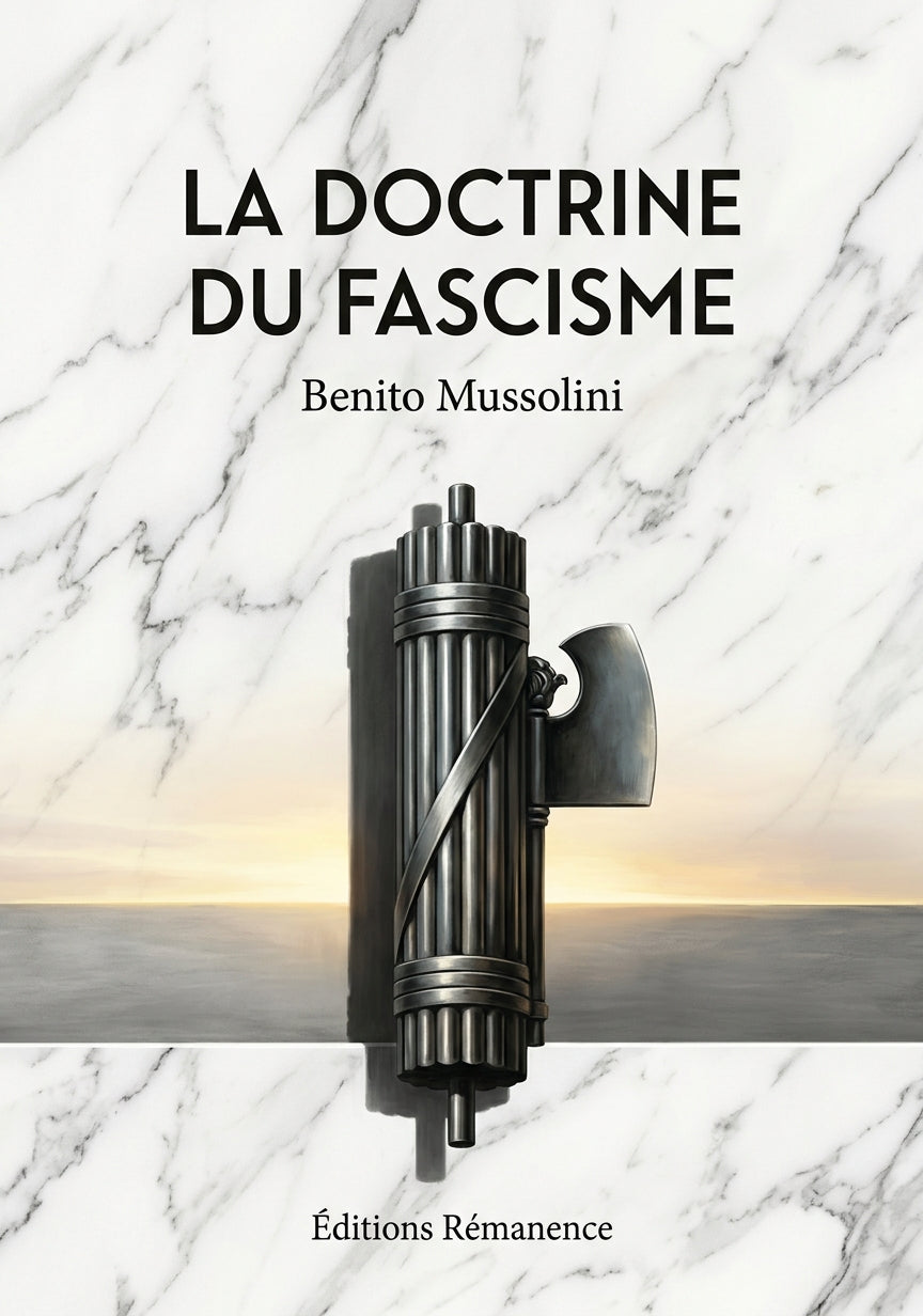 Livre La Doctrine du fascisme par Benito Mussolini - Couverture - Editions Remanence