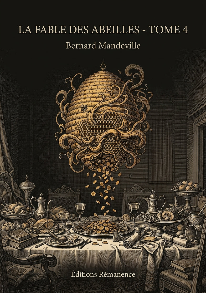 Livre La Fable des abeilles - Tome 4 par Bernard Mandeville - Couverture - Editions Remanence