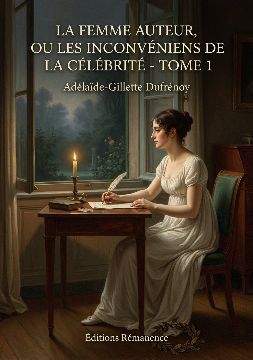 Livre La Femme Auteur, ou les Inconvéniens de la célébrité - Tome 2 par Adélaïde-Gillette Dufrénoy - Couverture - Editions Remanence