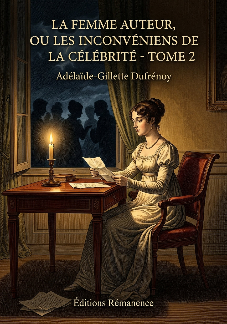 Livre La Femme Auteur, ou les Inconvéniens de la célébrité - Tome 2 par Adélaïde-Gillette Dufrénoy - Couverture - Editions Remanence