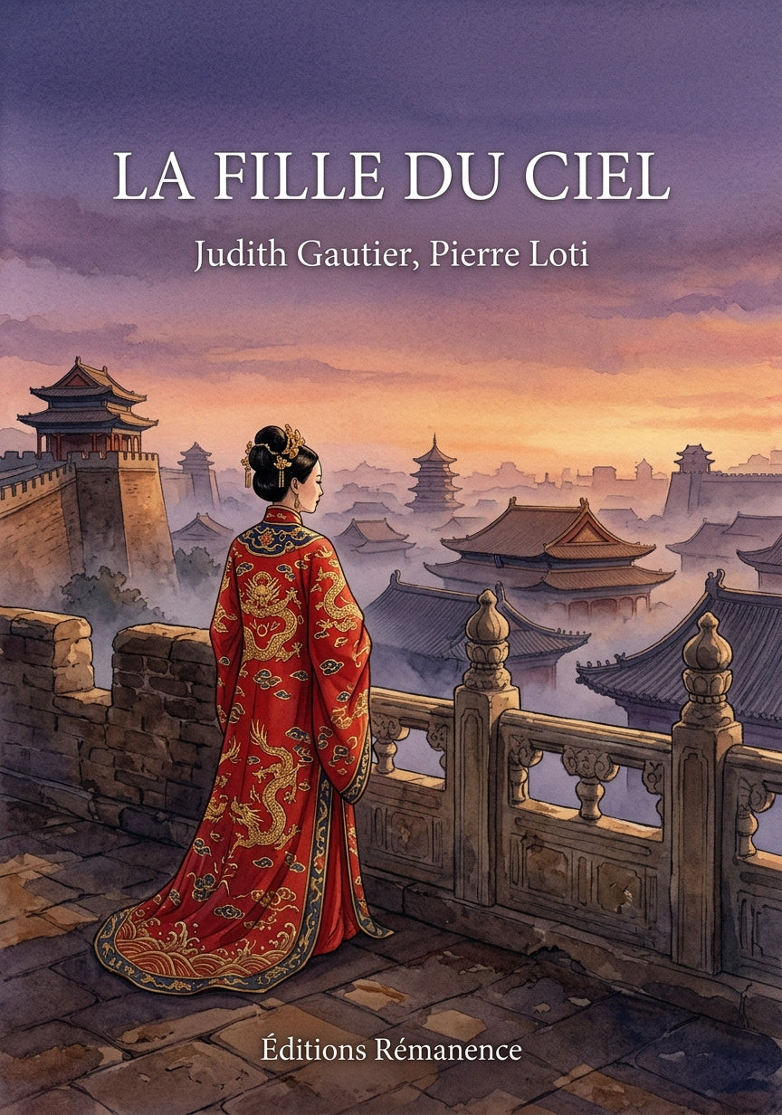 Livre La Fille du Ciel par Judith Gautier, Pierre Loti - Couverture - Editions Remanence