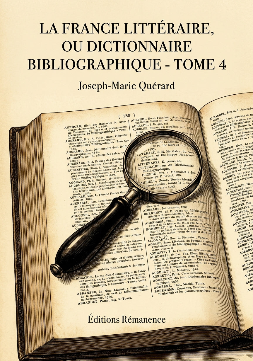 Livre La France littéraire, ou Dictionnaire bibliographique - Tome 4 par Joseph-Marie Quérard - Couverture - Editions Remanence