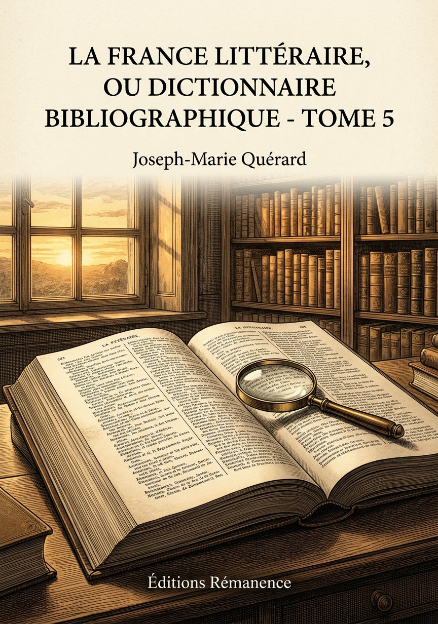 Livre La France littéraire, ou Dictionnaire bibliographique - Tome 5 par Joseph-Marie Quérard - Couverture - Editions Remanence