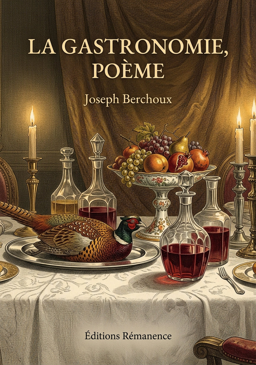 Livre La Gastronomie, Poème par Joseph Berchoux - Couverture - Editions Remanence