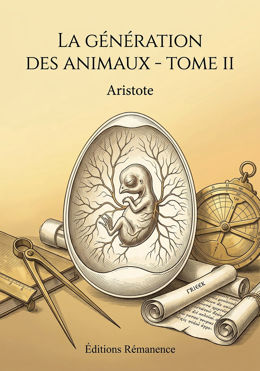 Livre La génération des animaux - Tome II par Aristote - Couverture - Editions Remanence
