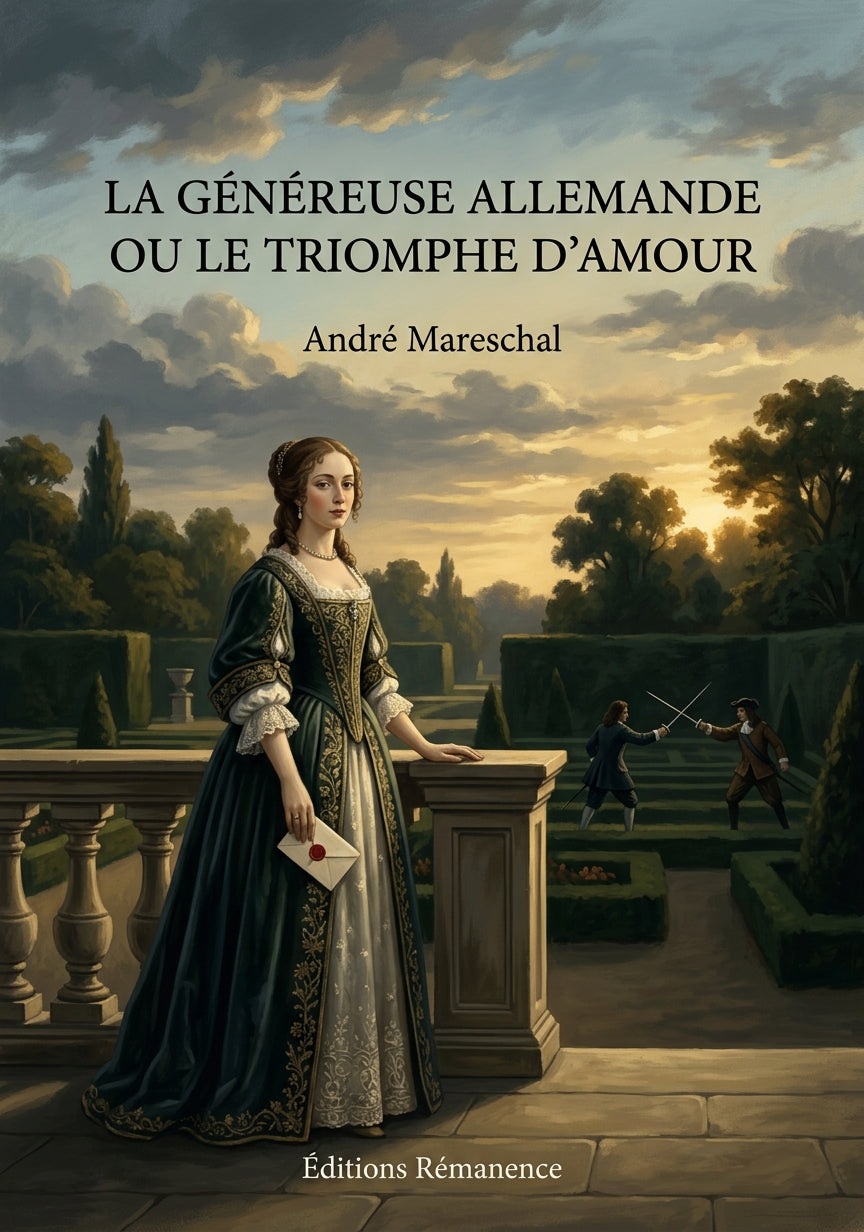 Livre La Généreuse Allemande ou le Triomphe d’amour par André Mareschal - Couverture - Editions Remanence