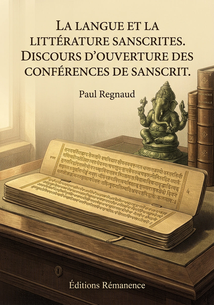 Livre La Langue et la littérature sanscrites. Discours d’ouverture des conférences de sanscrit. par Paul Regnaud - Couverture - Editions Remanence