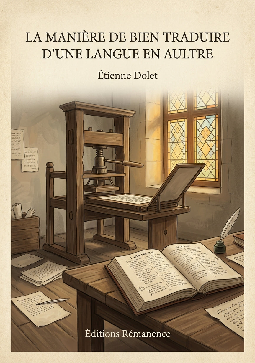 La manière de bien traduire d'une langue en aultre - Étienne Dolet (Couverture)