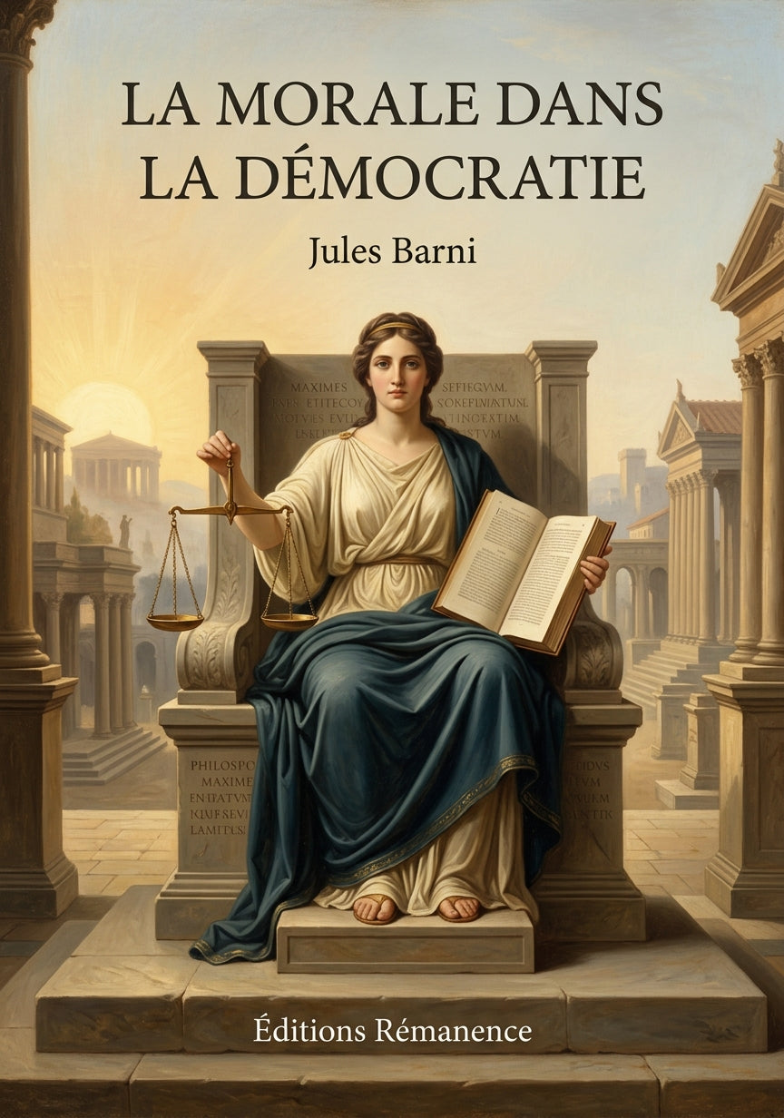 Livre La Morale dans la démocratie par Jules Barni - Couverture - Editions Remanence