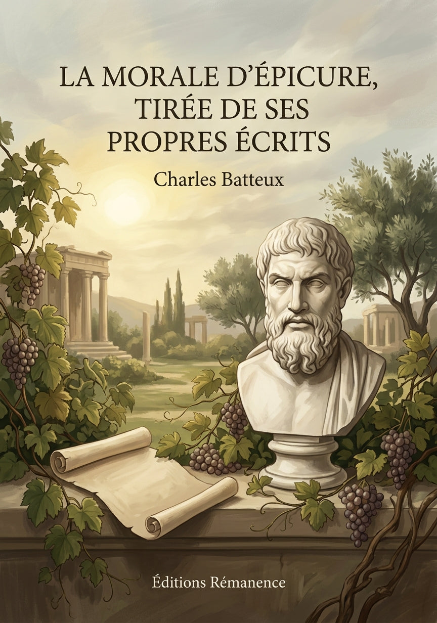 Livre La morale d’Épicure, tirée de ses propres écrits par Charles Batteux - Couverture - Editions Remanence