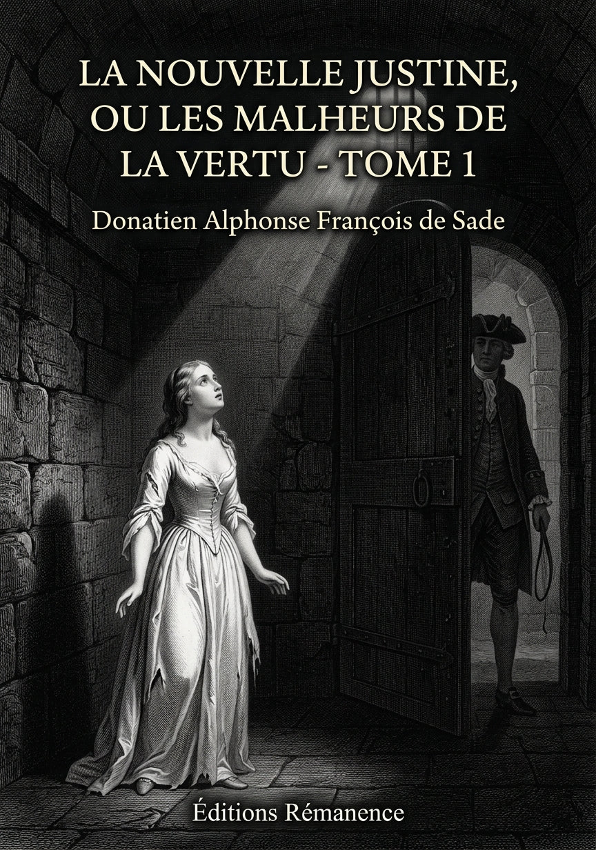 Livre La nouvelle Justine, ou les malheurs de la vertu - Tome 1 par Donatien Alphonse François de Sade - Couverture - Editions Remanence